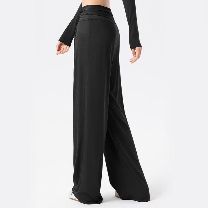 Buddha Stonesカジュアル レースアップ 通気性 スポーツ レディース ワイドレッグパンツ - image 1