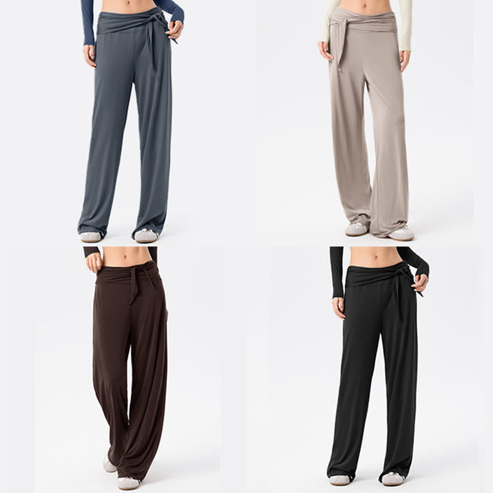 Buddha Stonesカジュアル レースアップ 通気性 スポーツ レディース ワイドレッグパンツ - image 18