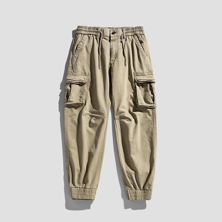 Buddha Stones夏用コットン 伸縮性のある袖口 テーパード メンズパンツ ポケット付き - image 3