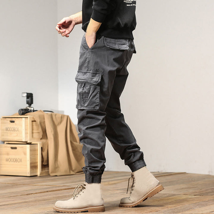 Buddha Stones夏用コットン 伸縮性のある袖口 テーパード メンズパンツ ポケット付き - image 10