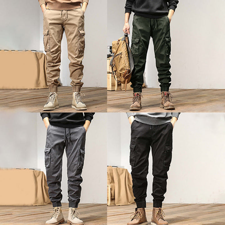 Buddha Stones夏用コットン 伸縮性のある袖口 テーパード メンズパンツ ポケット付き - image 13