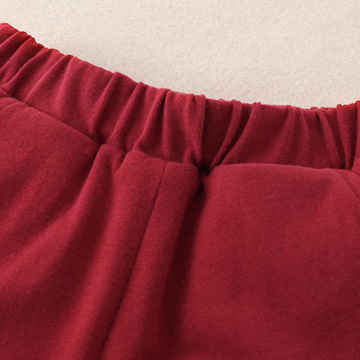 Buddha Stones 2点セット 冬用 ウサギ ピーチ柄 ベビー 幼児 男の子 コットン 長袖 タンスーツ 伸縮性ウエスト パンツ ポケット付き 衣装セット - image 15