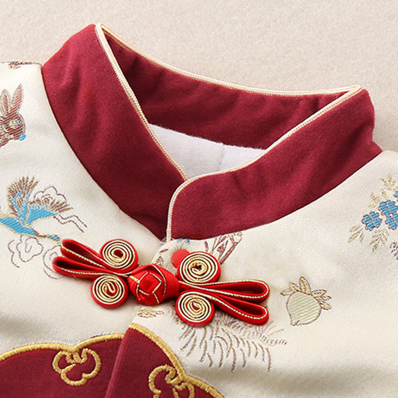 Buddha Stones 2点セット 冬用 ウサギ ピーチ柄 ベビー 幼児 男の子 コットン 長袖 タンスーツ 伸縮性ウエスト パンツ ポケット付き 衣装セット - image 7