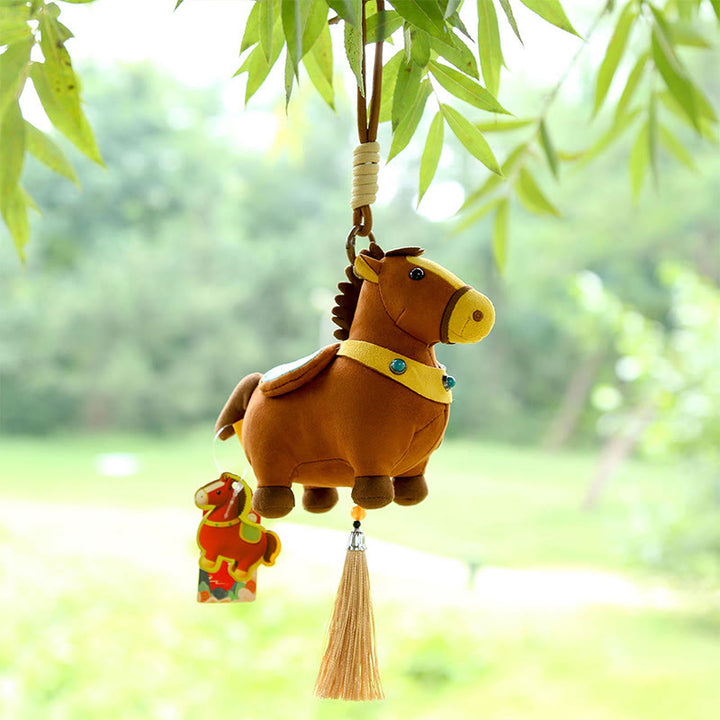 馬年用Buddha Stonesマルチカラー かわいい馬のタッセル豊かさロープ 吊り下げ装飾 - image 18