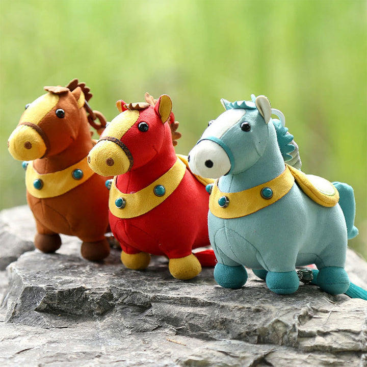 馬年用Buddha Stonesマルチカラー かわいい馬のタッセル豊かさロープ 吊り下げ装飾 - image 30