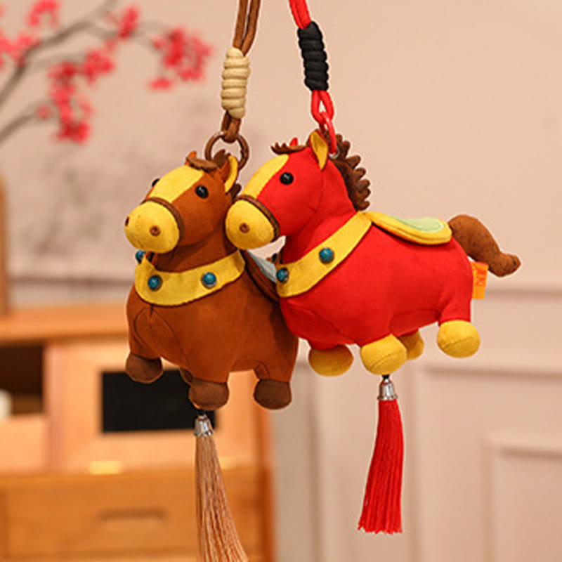 馬年用Buddha Stonesマルチカラー かわいい馬のタッセル豊かさロープ 吊り下げ装飾 - image 22
