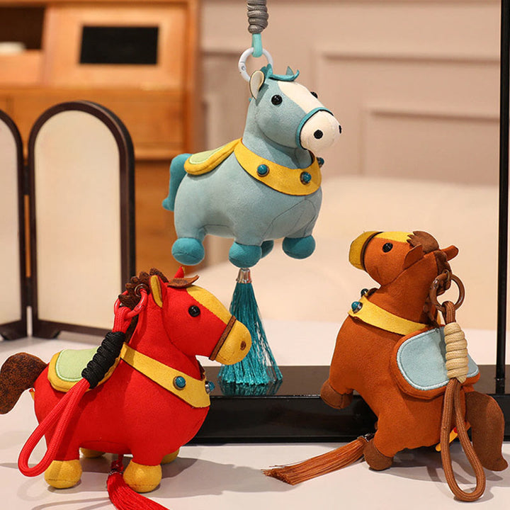 馬年用Buddha Stonesマルチカラー かわいい馬のタッセル豊かさロープ 吊り下げ装飾 - image 25