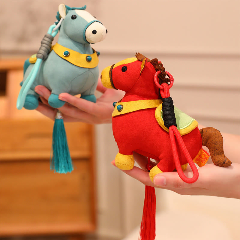 馬年用Buddha Stonesマルチカラー かわいい馬のタッセル豊かさロープ 吊り下げ装飾 - image 23