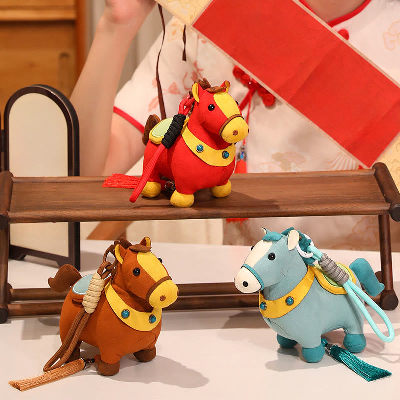 馬年用Buddha Stonesマルチカラー かわいい馬のタッセル豊かさロープ 吊り下げ装飾 - image 28