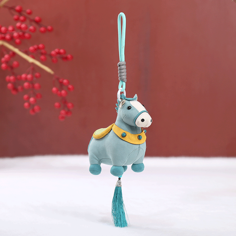 馬年用Buddha Stonesマルチカラー かわいい馬のタッセル豊かさロープ 吊り下げ装飾 - ブルーホース - 13×7×14cm - image 10