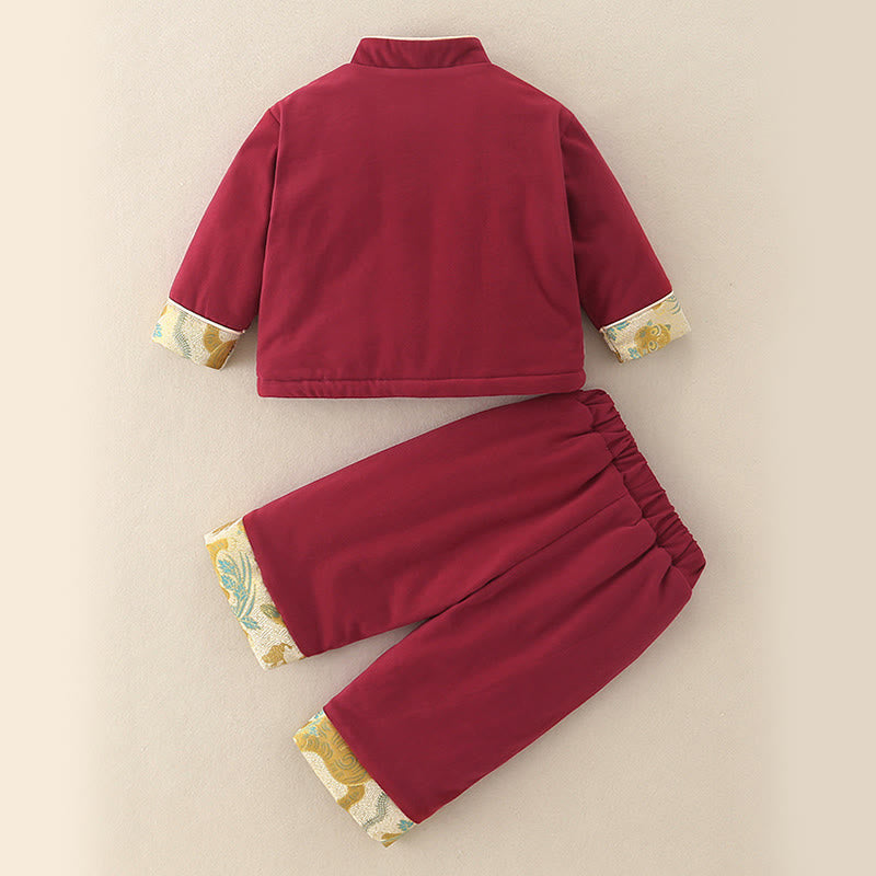 Buddha Stones 2点セット 冬 かわいい タイガーデザイン ベビー 幼児 男の子 コットン 長袖 タンスーツ 伸縮性ウエスト パンツ ポケット付き 衣装セット - image 5