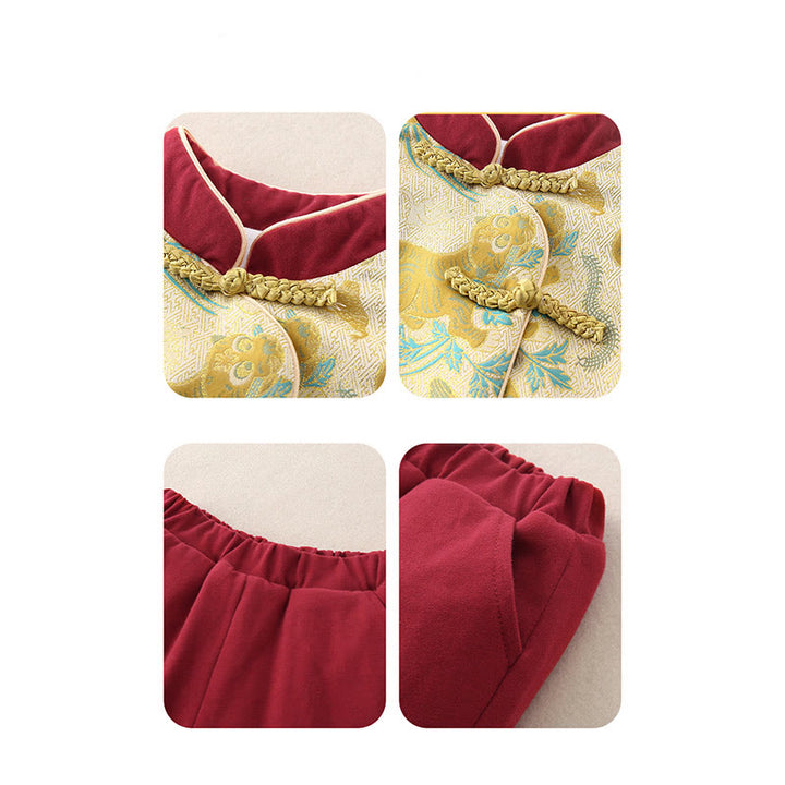 Buddha Stones 2点セット 冬 かわいい タイガーデザイン ベビー 幼児 男の子 コットン 長袖 タンスーツ 伸縮性ウエスト パンツ ポケット付き 衣装セット - image 18