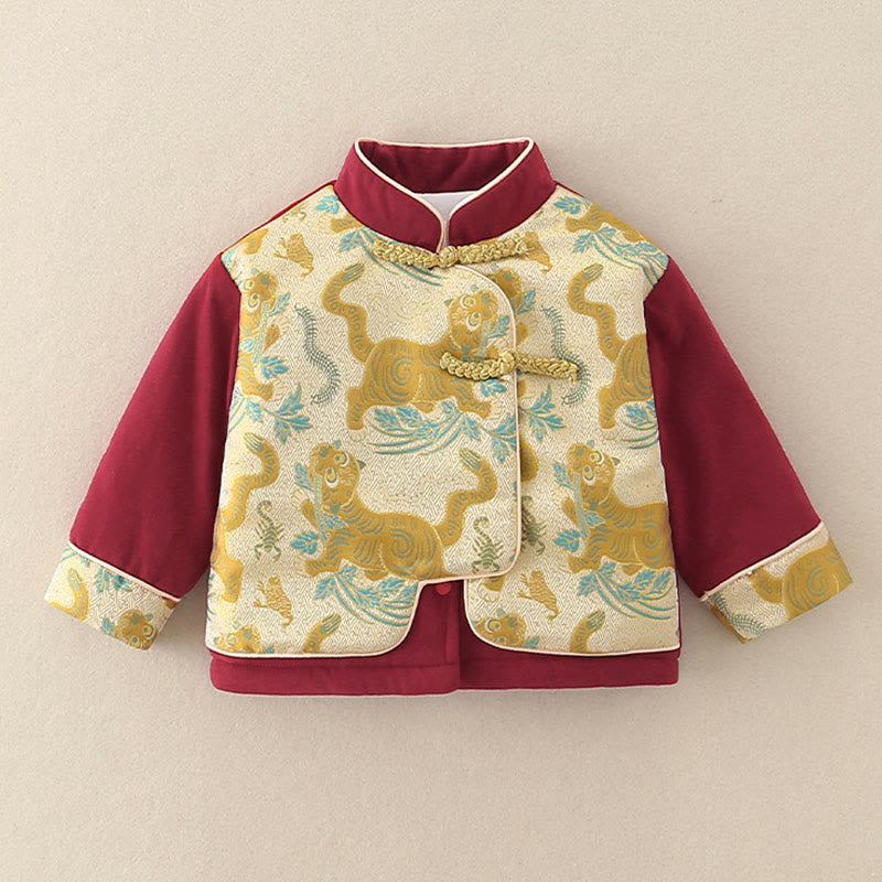 Buddha Stones 2点セット 冬 かわいい タイガーデザイン ベビー 幼児 男の子 コットン 長袖 タンスーツ 伸縮性ウエスト パンツ ポケット付き 衣装セット - image 6