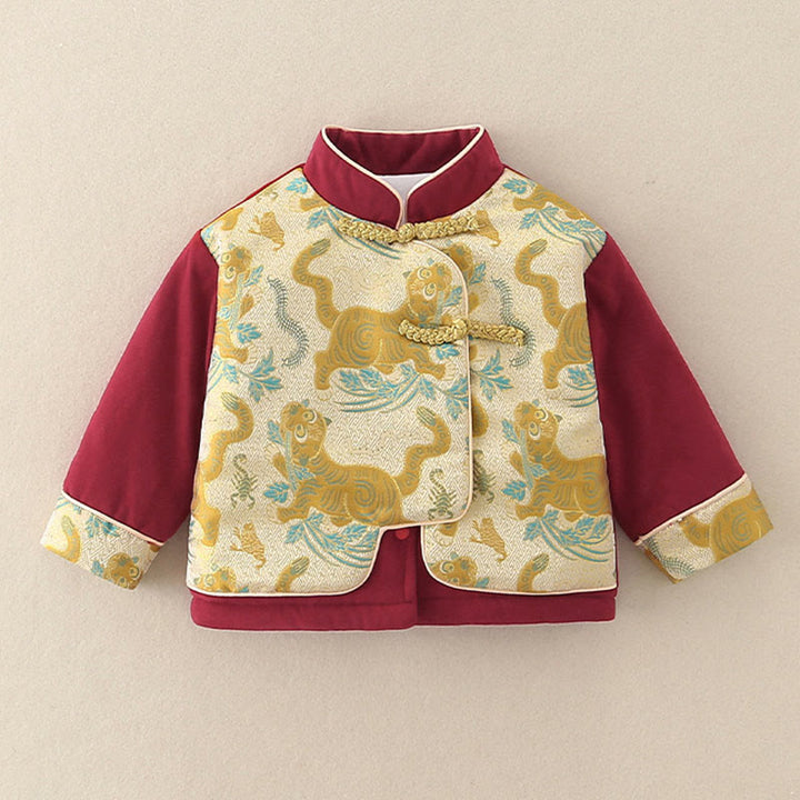 Buddha Stones 2点セット 冬 かわいい タイガーデザイン ベビー 幼児 男の子 コットン 長袖 タンスーツ 伸縮性ウエスト パンツ ポケット付き 衣装セット - image 6