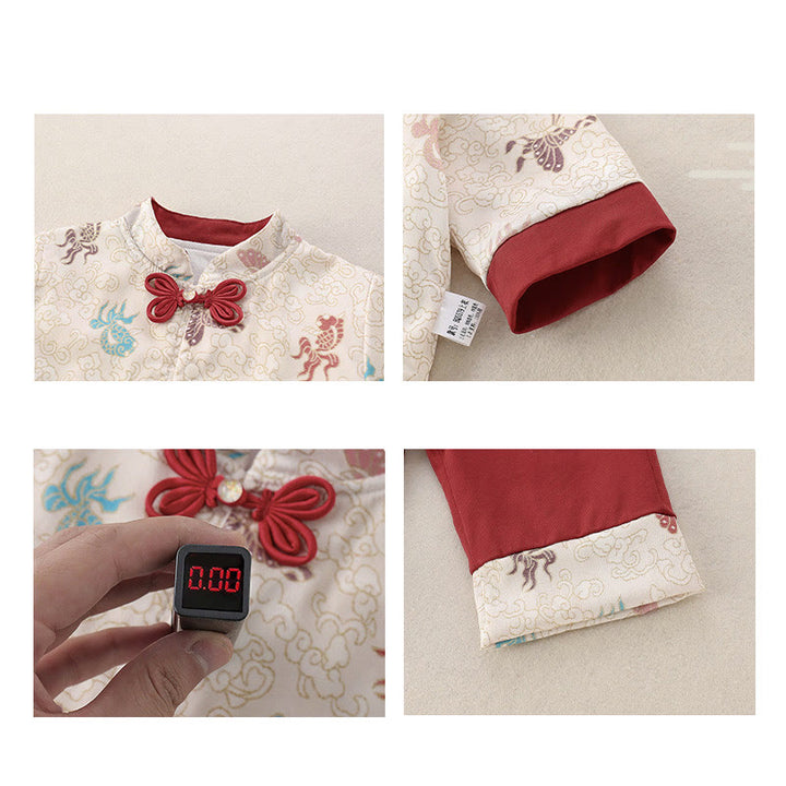 Buddha Stones 2点セット 冬鯉デザイン ベビーガール コットン 長袖 タンスーツ 伸縮性ウエスト パンツ 衣装セット - image 5