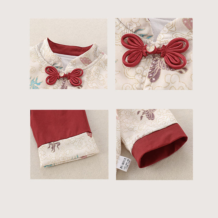 Buddha Stones 2点セット 冬鯉デザイン ベビーガール コットン 長袖 タンスーツ 伸縮性ウエスト パンツ 衣装セット - image 6