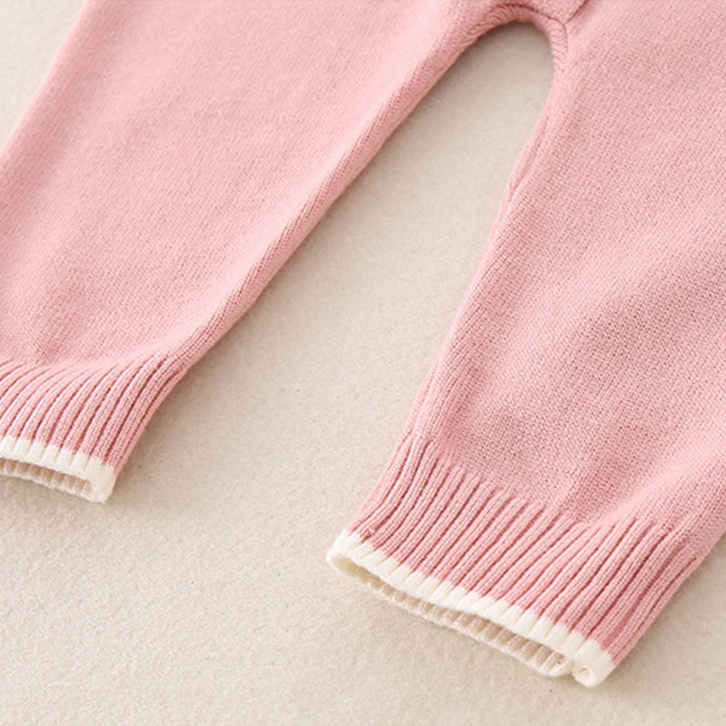 Buddha Stones春秋カラーブロッキング ベビーガールズ 長袖 フード付き ニットワンピース ロンパース - image 14