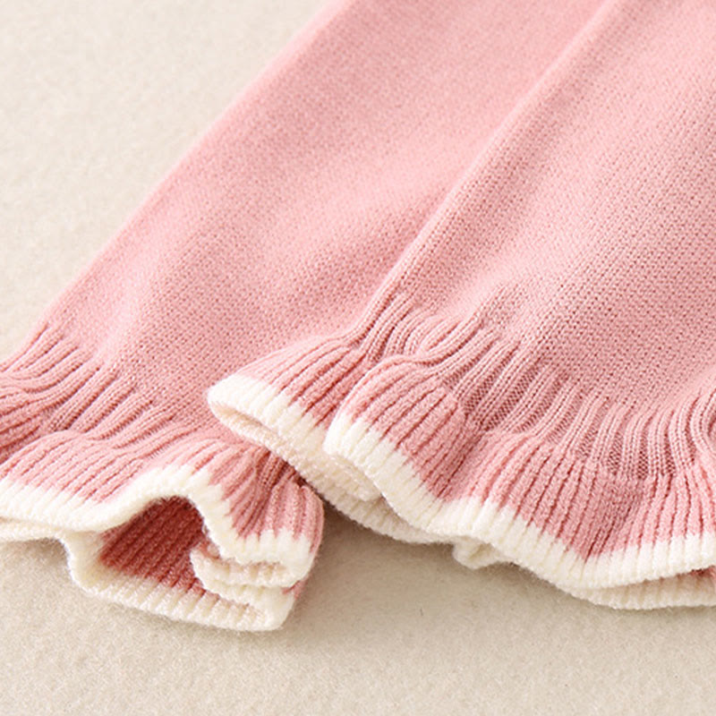 Buddha Stones春秋カラーブロッキング ベビーガールズ 長袖 フード付き ニットワンピース ロンパース - image 13