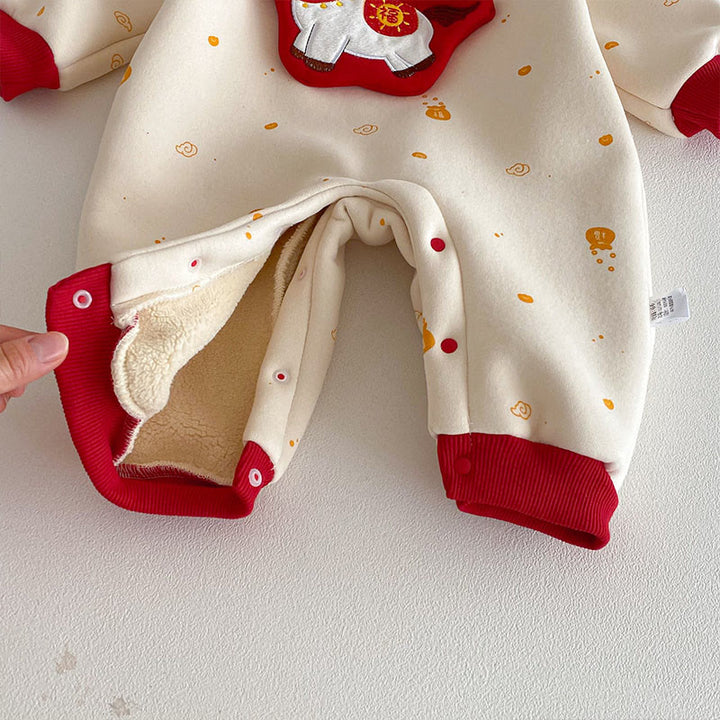 Buddha Stones冬 午年デザイン 女の子 男の子 コットン 長袖 ワンピース ロンパース - image 10