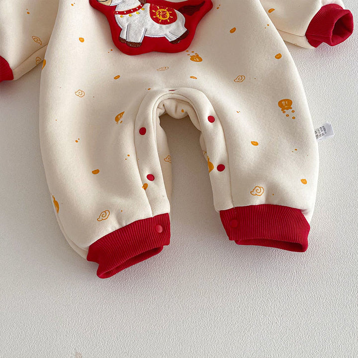 Buddha Stones冬 午年デザイン 女の子 男の子 コットン 長袖 ワンピース ロンパース - image 9