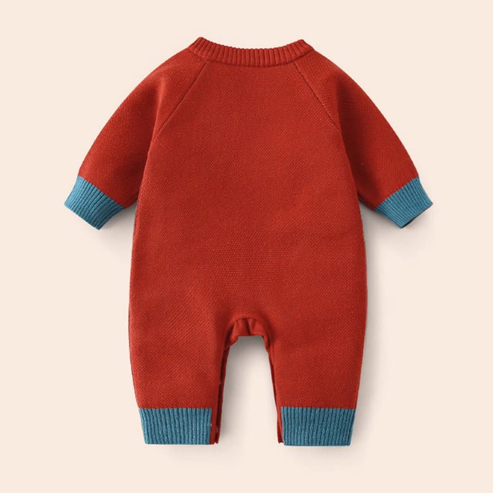 Buddha Stones秋冬 レッサーパンダ柄 男の子 女の子 コットン 長袖 ニット ワンピース ロンパース - image 2