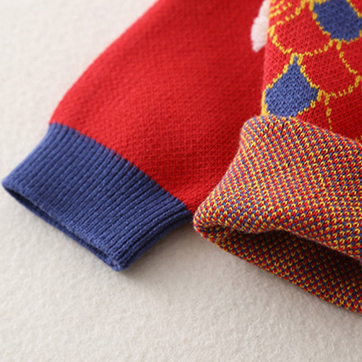 Buddha Stones秋冬 赤龍柄 男の子 女の子 コットン 長袖 ニット ワンピース ロンパース - image 8