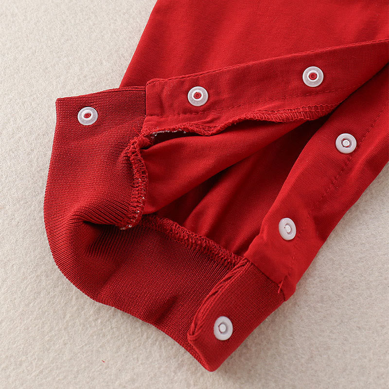 Buddha Stones春 秋 赤 かわいい 午年 ポニーデザイン ベビー 女の子 コットン 長袖 ワンピース ロンパース - image 7