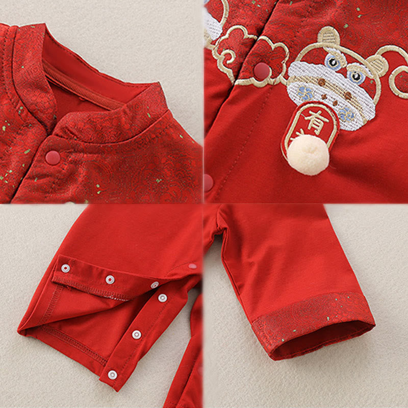 Buddha Stones春秋 赤 リトルパーソンデザイン ベビーガール コットン 長袖 ワンピース ロンパース - image 7