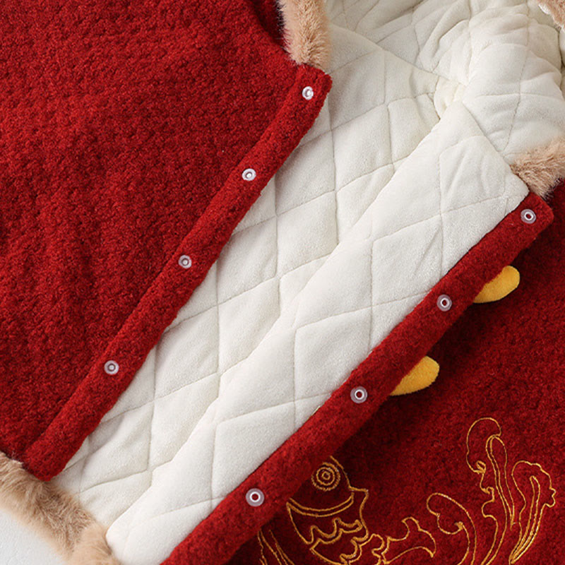 Buddha Stones秋冬 赤鯉鯉模様 女の子 男の子 長袖 マント ジャケット - image 7