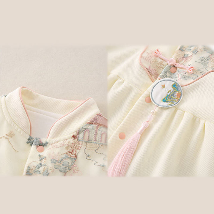 Buddha Stones春秋用 パビリオンデザイン ベビーガール コットン 長袖 ワンピース ロンパース - image 11