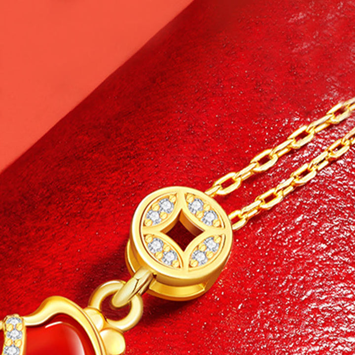 Buddha Stones午年銅貨 925スターリングシルバー 赤瑪瑙良縁祈願ネックレスペンダント - image 4