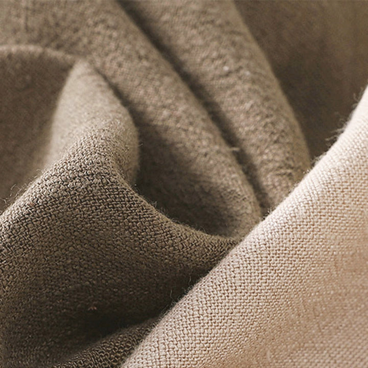 Buddha Stonesレトロ レースアップ フロッグボタンデザイン レディース 七分袖 コットンリネンシャツ - image 20