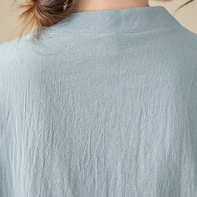 Buddha Stonesレディース 春 刺繍 花柄 スタンドカラー 長袖 コットンシャツ - image 12