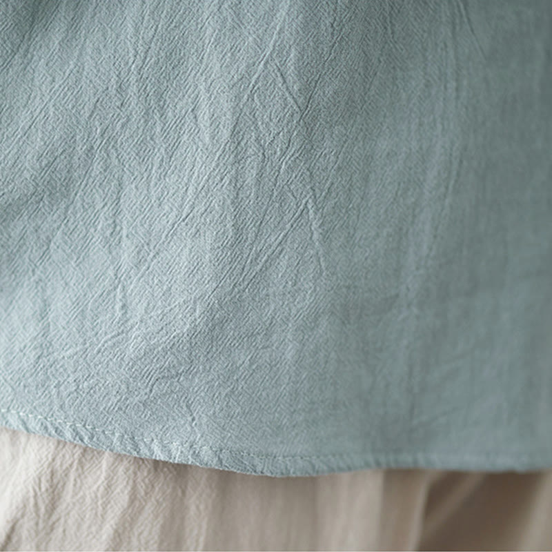 Buddha Stonesレディース 春 刺繍 花柄 スタンドカラー 長袖 コットンシャツ - image 16