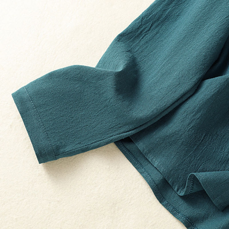 Buddha Stonesレディース 春 レトロ 無地 シンプル 刺繍 デザイン 長袖 コットン シャツ ポケット付き - image 21