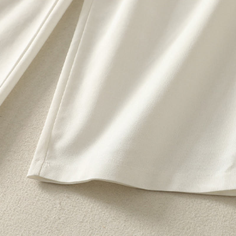 Buddha Stonesレディース 刺繍 伸縮性ウエストバンド ジッパーデザイン コットン ワイドレッグパンツ ポケット付き - image 10