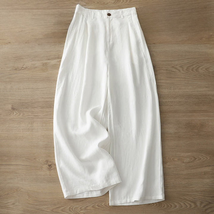 Buddha Stonesレディース 秋冬通勤 無地 ジッパーデザイン コットン ワイドレッグパンツ ポケット付き - image 6