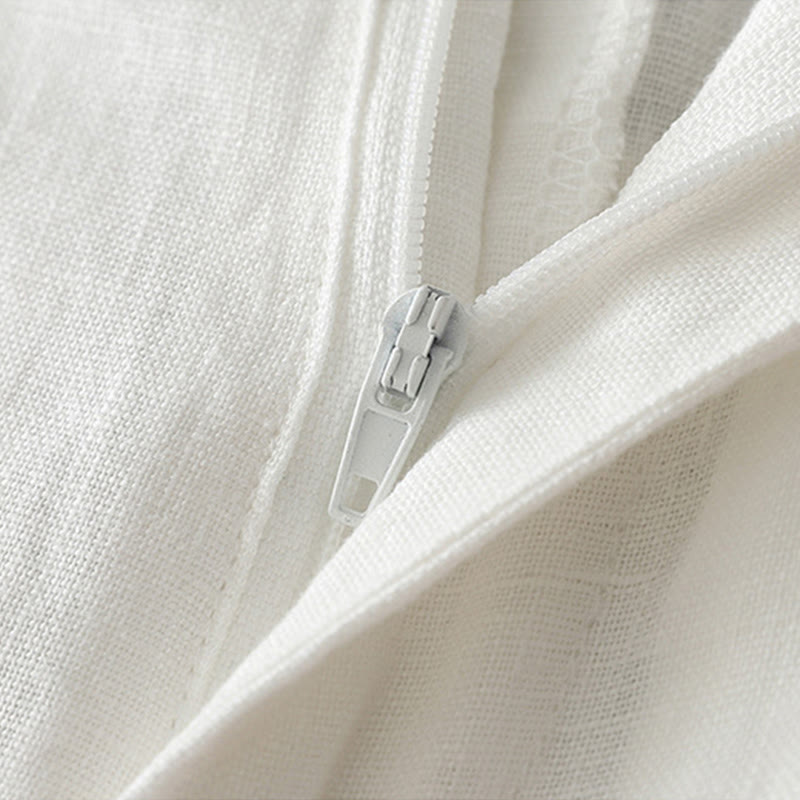 Buddha Stonesレディース 秋冬通勤 無地 ジッパーデザイン コットン ワイドレッグパンツ ポケット付き - image 12