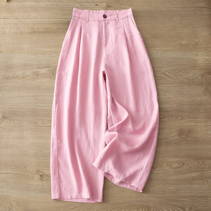 Buddha Stonesレディース 秋冬通勤 無地 ジッパーデザイン コットン ワイドレッグパンツ ポケット付き - image 27