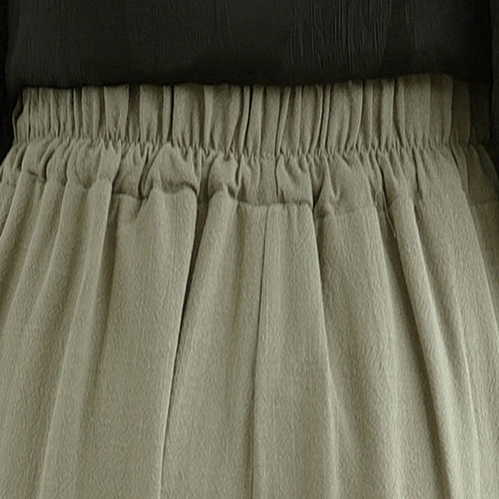 Buddha Stonesレディース ピュアカラー ドローストリング コットンリネン ワイドレッグ アンクル丈パンツ ポケット付き - image 6