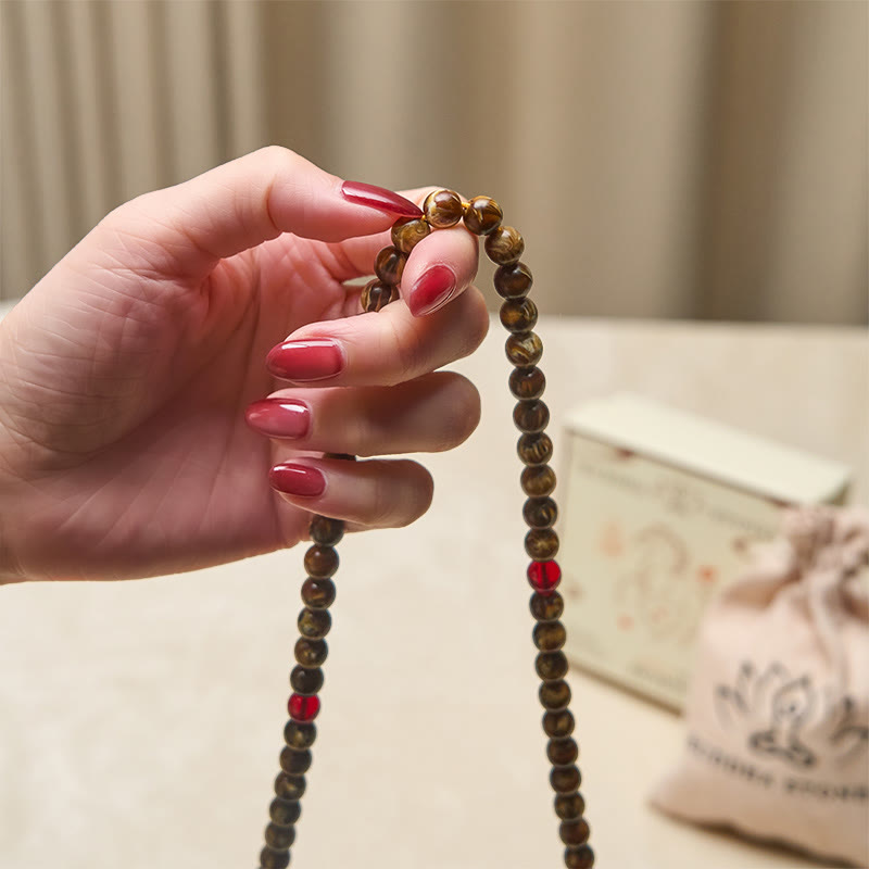 Buddha Stones 108ビーズ マルチカラー アンバー ひょうたん チャームマーラー数珠 - image 3