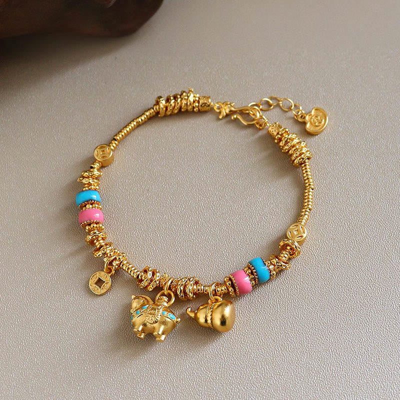 Buddha Stones午年 ひょうたん 銅貨 銅天秤ブレスレット - image 1