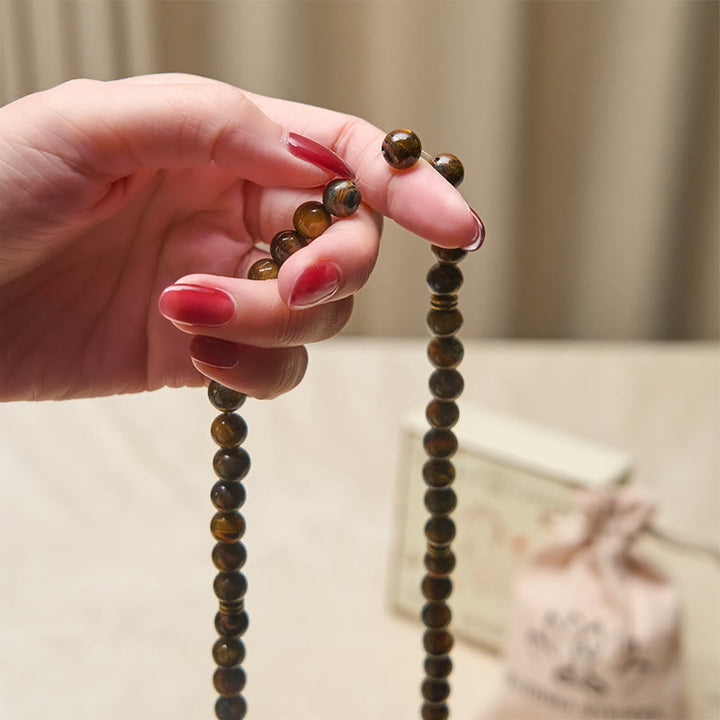 Buddha Stones蓮のシンボル タイガーアイ ビーズ 強さマーラー数珠 - image 4