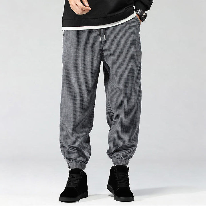 Buddha Stones秋冬 無地 ドローストリング サイドペイズリー柄 ストレートレッグ 足首丈 コーデュロイ メンズパンツ ポケット付き - image 20