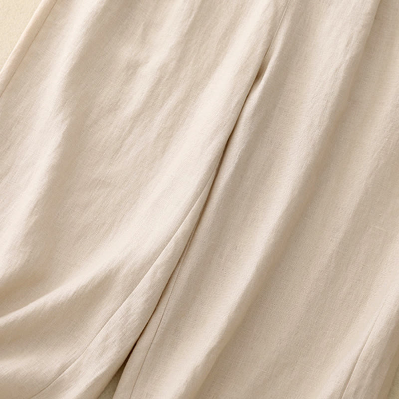 Buddha Stonesレディース 春 無地 シンプル 7-8丈 コットンパンツ ポケット付き - image 15