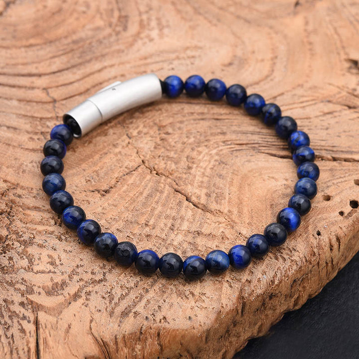 Buddha Stones ターコイズブラックグリッターストーンタイガーアイ幸運を呼ぶブレスレット - ブルータイガーアイ（手首周り：17～18cm） - image 0