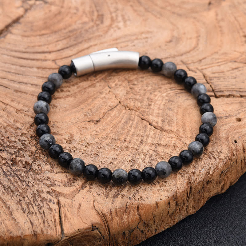 Buddha Stones ターコイズブラックグリッターストーンタイガーアイ幸運を呼ぶブレスレット - ブラックグリッターストーン（手首周り：17～18cm） - image 4