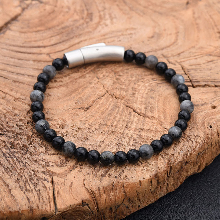 Buddha Stones ターコイズブラックグリッターストーンタイガーアイ幸運を呼ぶブレスレット - ブラックグリッターストーン（手首周り：17～18cm） - image 4