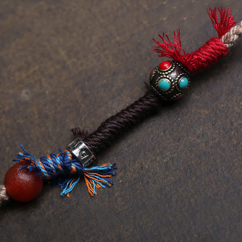 Buddha Stones銅ターコイズDziビーズ幸運ネックレスペンダント - image 2