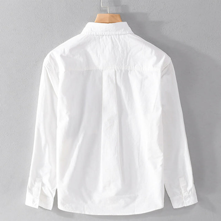 Buddha Stones秋 スクエア カラーブロッキング 装飾ポケット ボタンダウン スタンドカラー 長袖 メンズ コットンシャツ - image 9